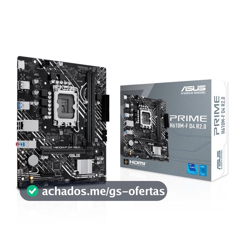 Asus PRIME H610M-F D4 R2.0 Placa Mãe LGA 1700 DDR4 M.2 USB 3.2