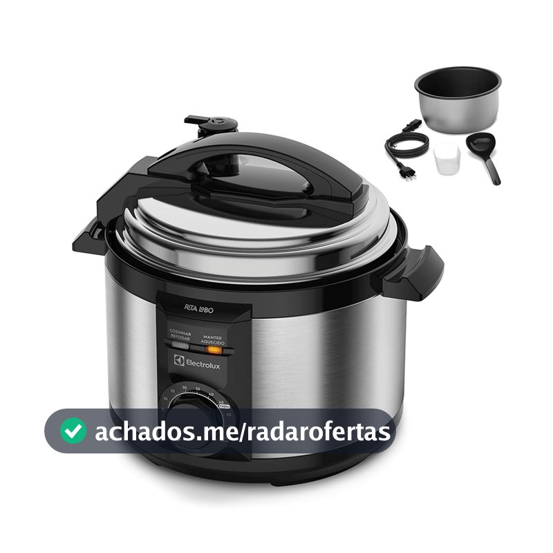 Panela pressão elétrica electrolux 3 Litros inox compacta feijão segura 9 travas segurança silenciosa PCE15 Rita Lobo 127v