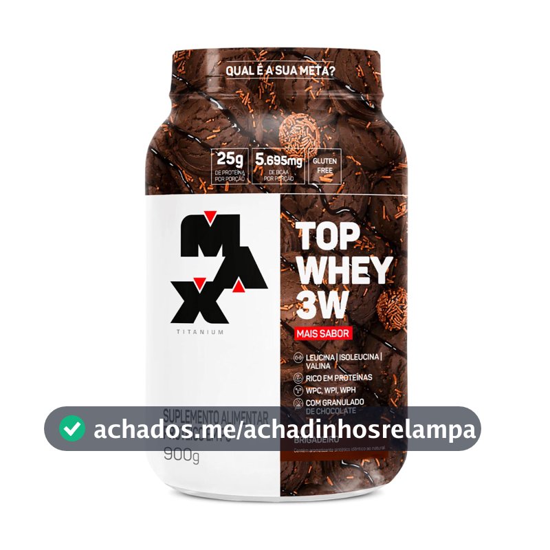 Whey Protein em Pó Max Titanium, Sabor Brigadeiro, 900g