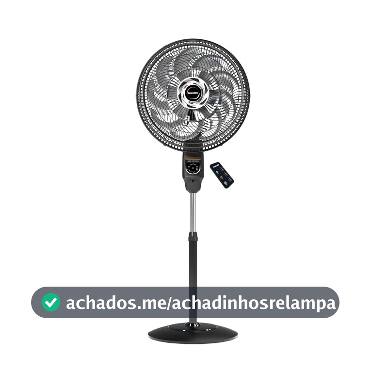 Ventilador de Coluna Mallory Max Control Com Controle Remoto 140W, Silencioso, Com Hélice de15 pás, Grade Especial em Sistema TS, Máxima Vazão e Mínimo Ruído - PR-GR - 220V