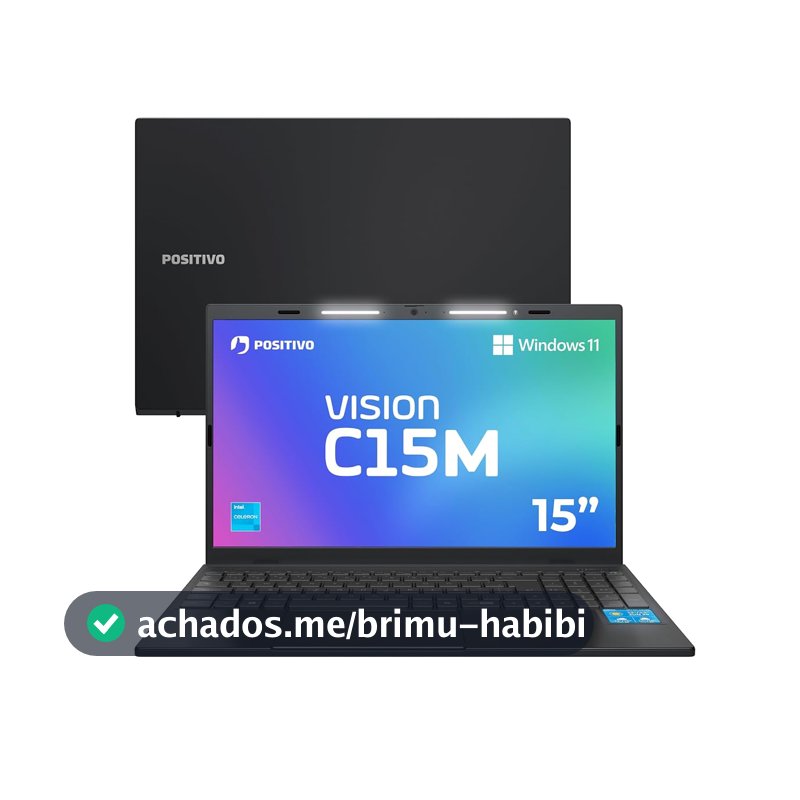 Notebook Positivo Vision C15M Intel Celeron N4500 Windows 11 Home 4GB RAM 128GB eMMC Tela 15" Full HD IPS Antirreflexo - Minitela e Tecla Copilot - Cinza