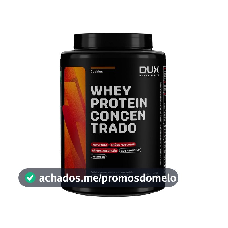 Whey Protein Concentrado Cookies Pote 900g – Contribui para o Ganho Muscular Hipertrofia – Dux Human Health