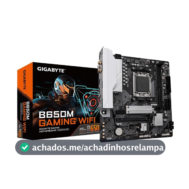 Gigabyte B650M GAMING WIFI Placa-Mãe Micro-ATX, Socket AM5, DDR5, para AMD Ryzen Série 7000/8000/9000