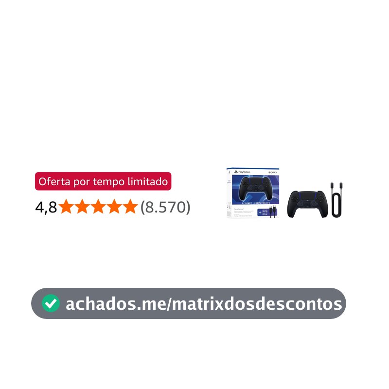 Controle sem fio PlayStation DualSense™ – Midnight Black + Cabo USB para PC