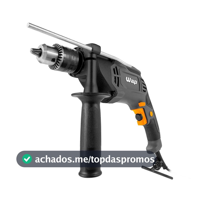 WAP Furadeira Parafusaderia de Impacto WF 1000FE 1/2" com Seletor de Velocidade e Limitador de Profundidade 22Nm 1000W 127V