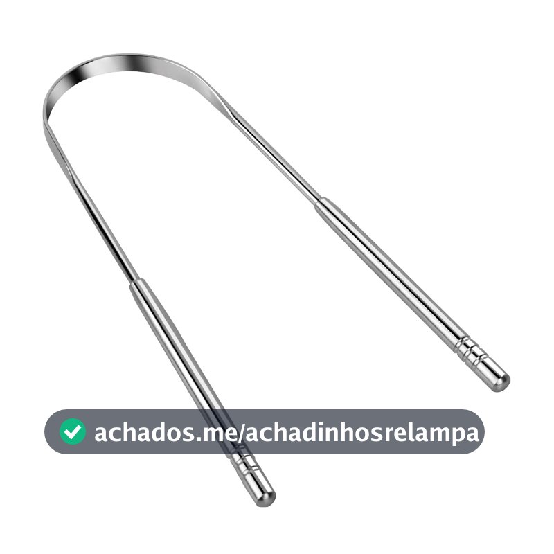 Raspador de Língua Aço Inoxidável NO2PROBLEMS Limpeza Bucal Profunda Anti-Ferrugem e Durável
