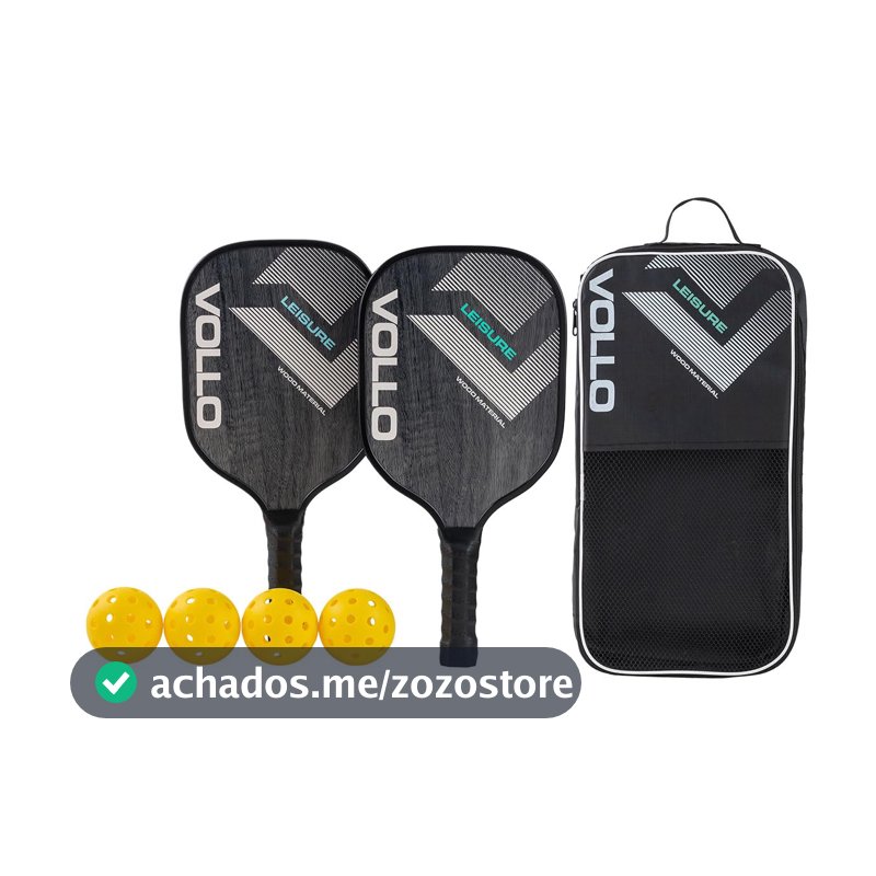 Kit Pickleball Lazer 2 Raquetes 4 Bolas e Bolsa Vollo