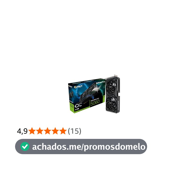 Placa de Vídeo PALIT GEFORCE RTX5060 INFINITY 2 OC 8GB GDDR7 128BIT NE75060V19P1-GB2063L