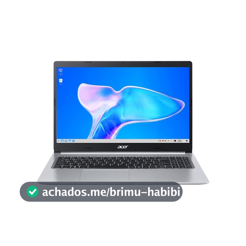Acer Notebook Aspire 5 AMD Ryzen 5 5500U 16GB SSD 512GB 15.6" Full HD Linux Preto Alimentação CA Compatível c/ Mouse USB - A515-45-R478