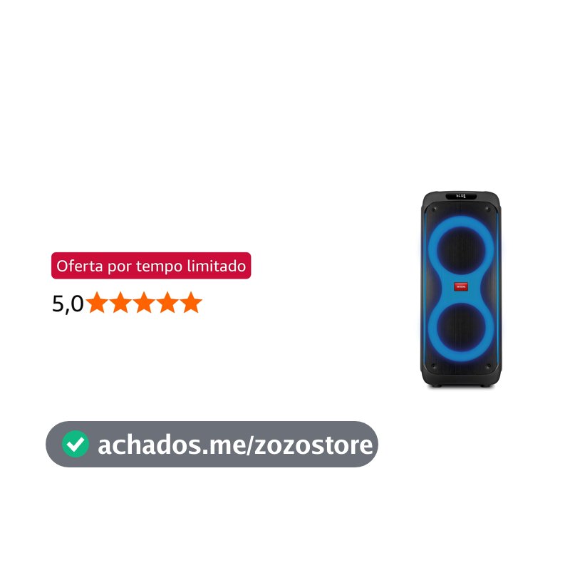 Caixa de Som Party Box, Aiwa, Bluetooth, Luzes Multicores - AWS-PB-04 PARTY BOX AWS-PB-04 BIVOLT