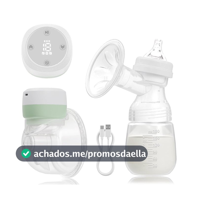 Bomba De Tirar Leite Elétrica, Coletor De Leite Materno Mãos Livres, Bomba de Mama Wearable Portátil, Livre de BPA, 3 Modos e 19 Níveis, Verde