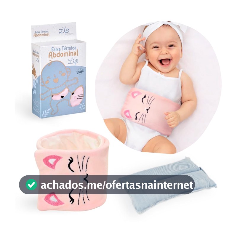 Bolsa Termica Faixa De Sementes Ervas Para Bebe Colica Gases Dor de Barriga (Rosa)
