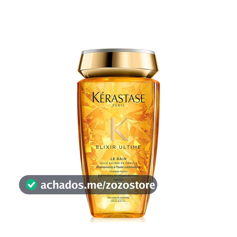Kérastase Elixir Ultime Le Bain Shampoo 250ml para Cabelos Opacos, com Óleos de Marula e Camélia, Nutrição Profunda, Ação Antifrizz e Reparação da Fibra Capilar