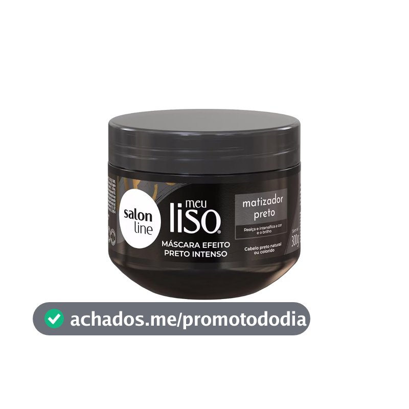 Salon Line, Máscara Matizadora, Meu Liso, Preta, Vegana - Cabelos Lisos, 300 g