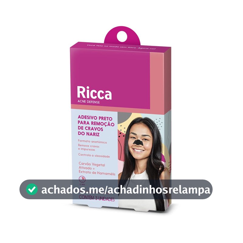 Ricca Adesivo Preto Para Remoção de Cravos Do Nariz Acne Defense