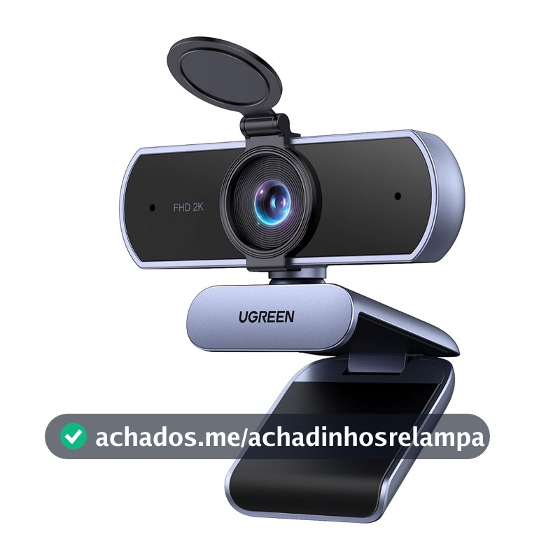 UGREEN Webcam 2K 30Hz QHD para PC Com Microfone Antirruído