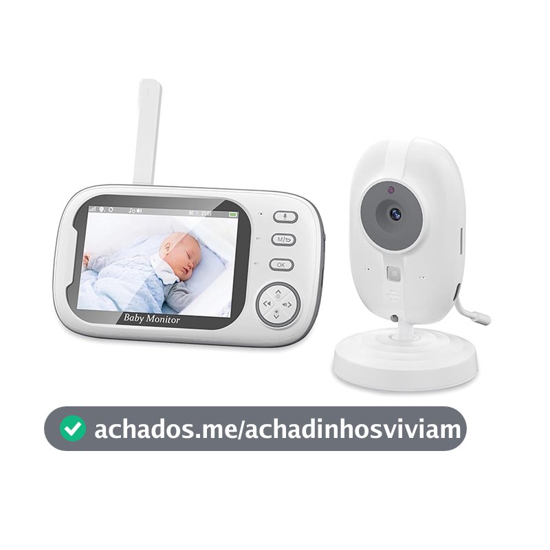 Baba Eletronica, Camera de Segurança Wifi, Tela LCD, Áudio Bidirecional, VOX (Ativação por Voz), Alerta de Temperatura, Lembrete de Alimentação, 8 Canções, Sinal FHSS Criptografado