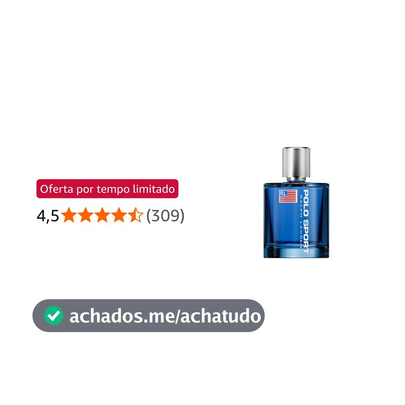 Ralph Lauren Polo Sport Perfume Masculino, Fragrância Aromática Cítrica para Homens com Estilo de Vida Ativo, Eau de Toilette Refrescante e Energizante 100ml