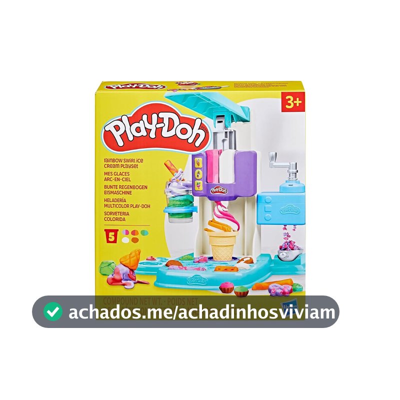 Play-Doh, Massinha de Modelar Infantil, Sorveteria Colorida - Conjunto de Brinquedo com Acessórios e 5 Potes - A partir de 3 Anos
