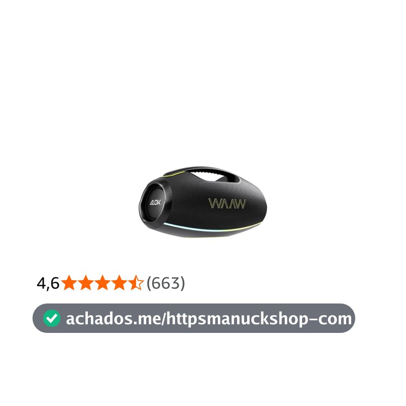 WAAW by ALOK Caixa de Som HYPERBOOM 1000 Bluetooth, À Prova D'Água, Até 12h de Autonomia, Tecnologia TWS, 180W RMS