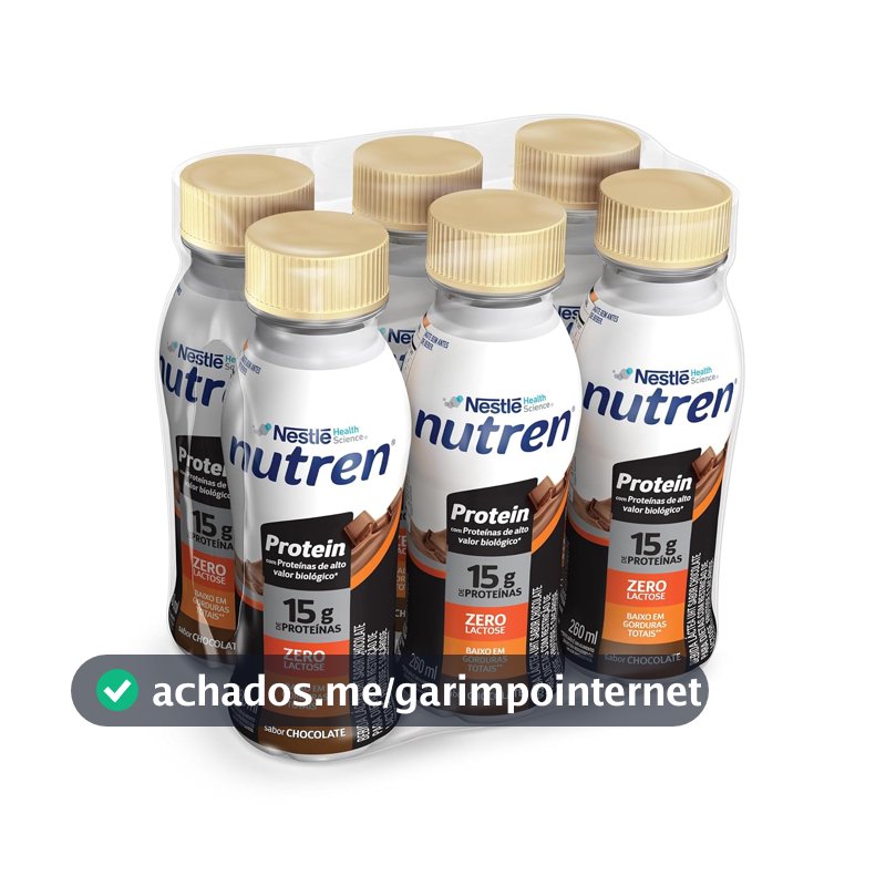 Bebida Láctea Nutren Protein, Chocolate, 260ml, Pack com 6 Unidades