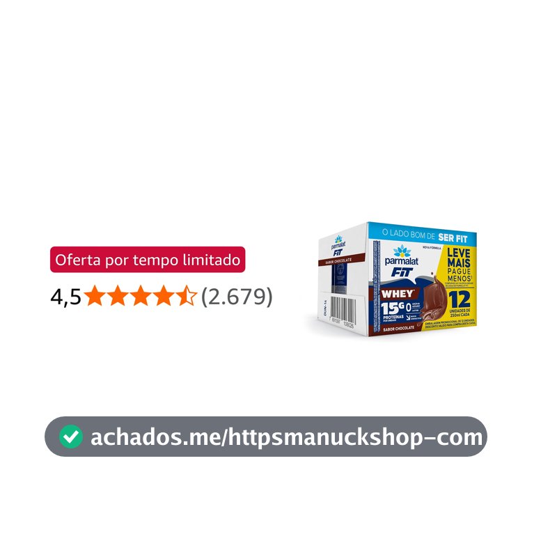 Parmalat Fit Bebida Proteica Chocolate 15g de Proteína 250mL – 12 Unidades