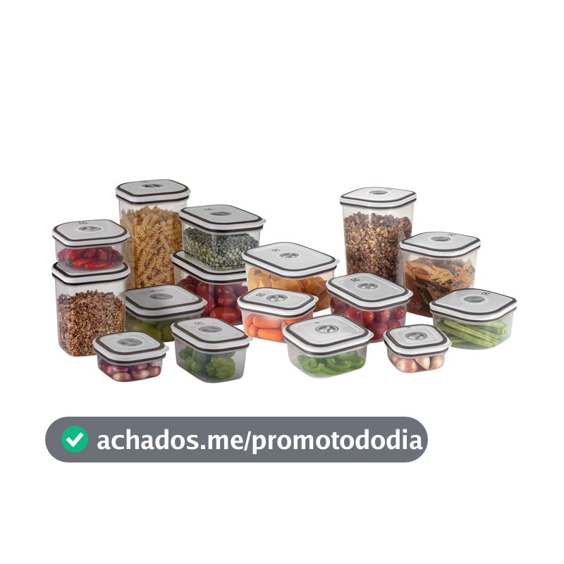 Electrolux Kit 16 Potes Herméticos Plástico Multiuso Vedação Silicone