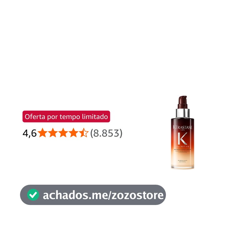 Kérastase Nutritive Sérum Capilar Noturno 8H Magic Night Para Cabelos Secos com Nutrição Profunda, Proteção Contra a Fricção do Travesseiro e Cabelos Mais Fortes 90ml