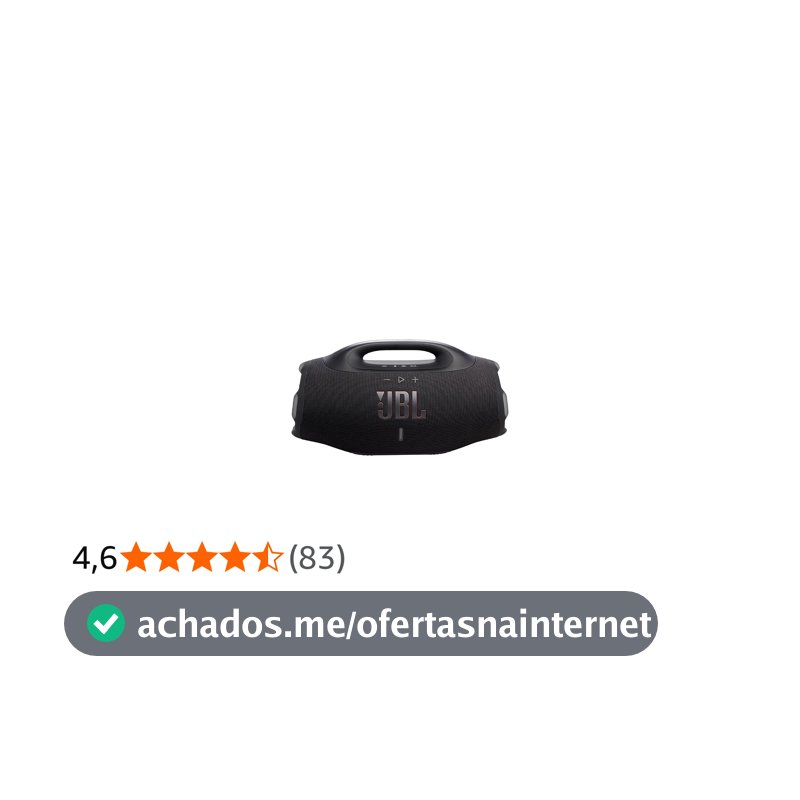 JBL, Caixa de Som, Boombox 4, Bluetooth, Som Pro, AI Sound Boost, Graves Personalizáveis, Bateria de até 34H, IP68, Áudio Lossless Preta