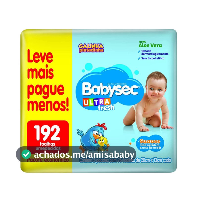 Lenço Umedecido Babysec Pacote Economico 192 folhas