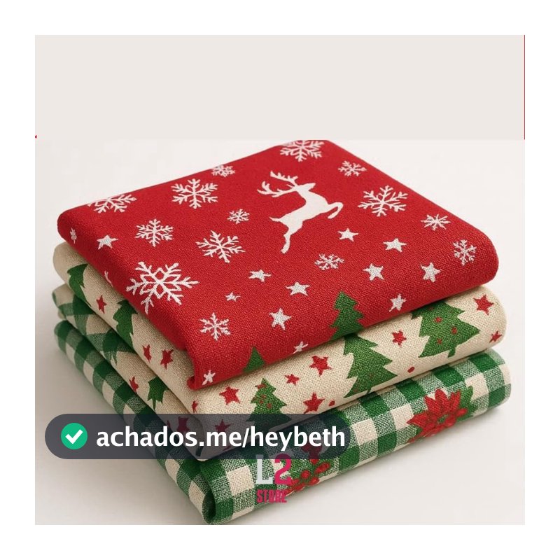 Mirae Kotton Toalha de Mesa Natalina Oxford 2,00m x 1,50m 6 Lugares Retangular Estampada de Natal, Ceia, Jantar e Decoracao Natalina, Estampas Sortidas
