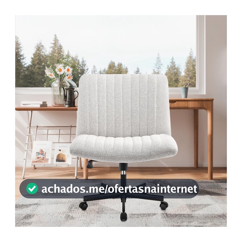 Cadeira de Escritório Python Fly Leisure, Assento Extra Grande e Largo em Tecido (Cinza)