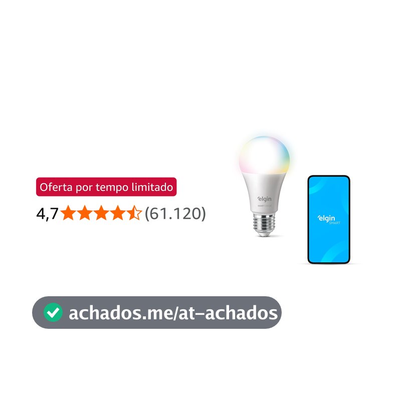 Lâmpada Inteligente Smart Color 10W Elgin RGB Wifi Compatível com Alexa e Google Home