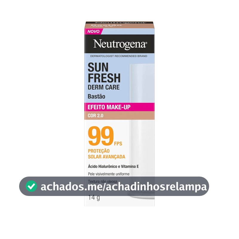 Protetor Solar Facial em Bastão Neutrogena Sun Fresh, Cor 2.0, FPS 99