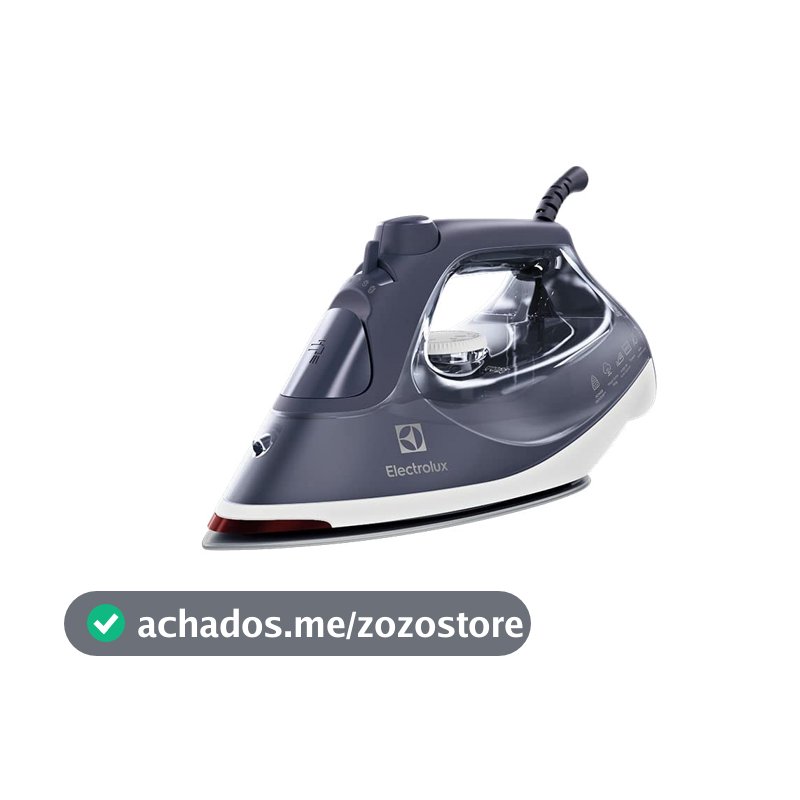 Ferro de Passar Seco e vapor Electrolux antiaderente base ceramica vapor vertical extra 1500W azul marinho ESI60 127v