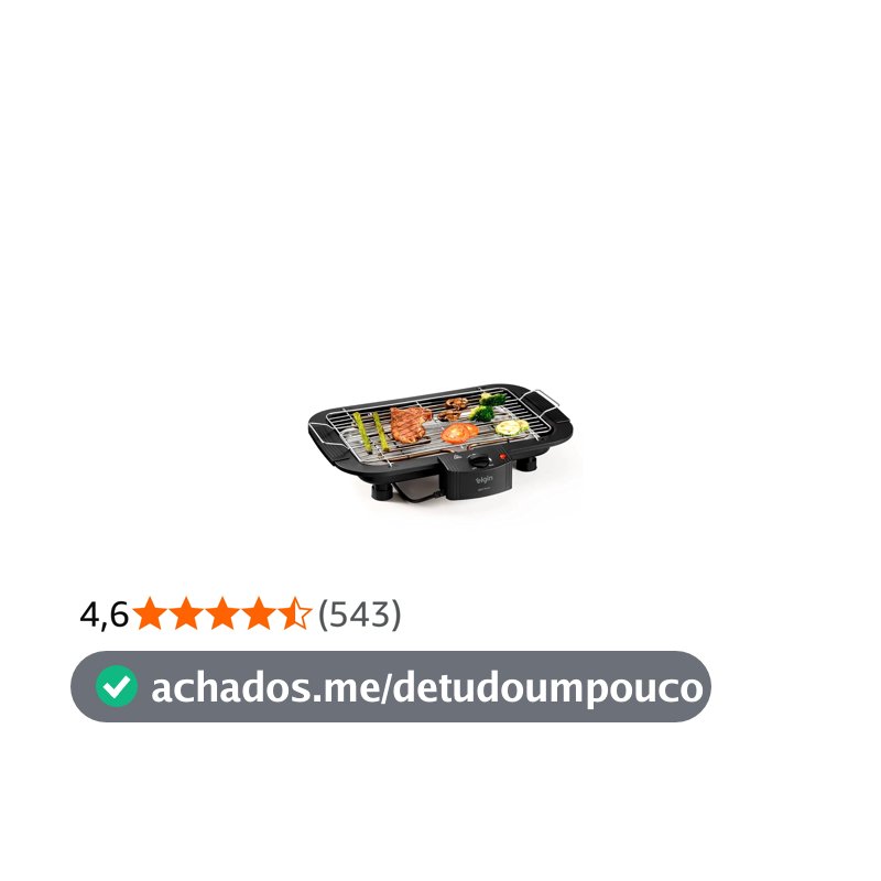 Churrasqueira Elétrica De Mesa Bbq Show Elgin 110V Com controle de temperatura, bandeja anti-fumaça e grelha removível