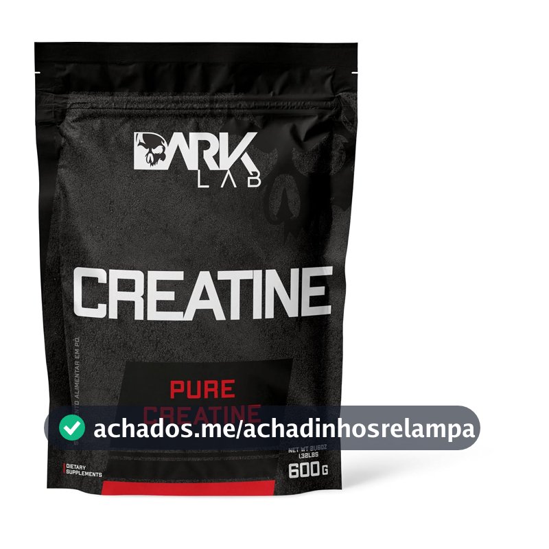 Creatina Pura Dark Lab, Monohidratada 100% de Pureza, Sem Glúten, Sem Sabor (600g)
