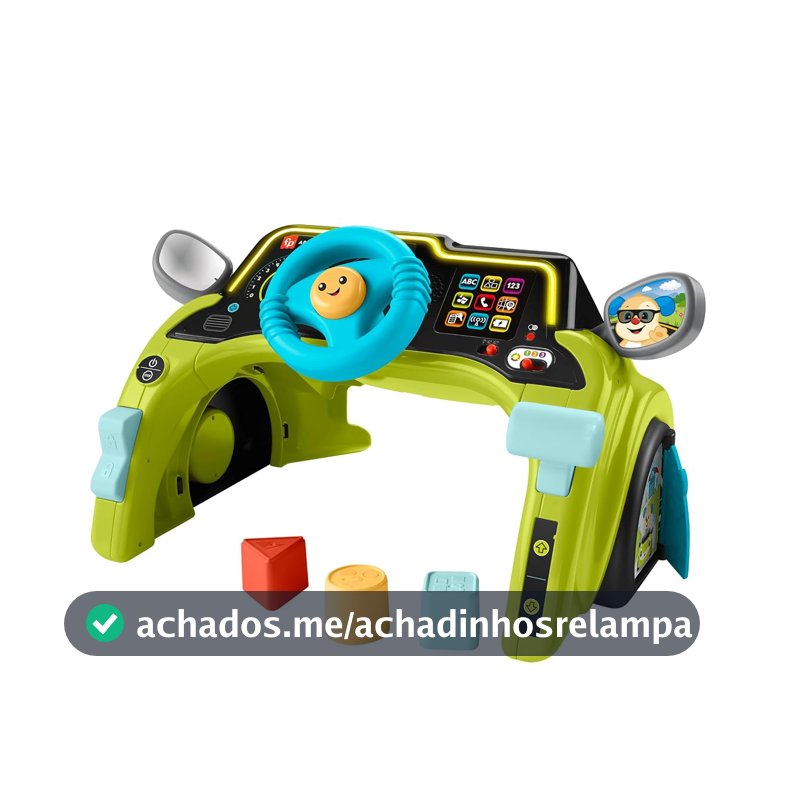 Volante Interativo Laugh & Learn Fisher-Price Mattel. Com luzes, sons e músicas educativas que ensinam cores e números. Ideal para bebês a partir de 6 meses.