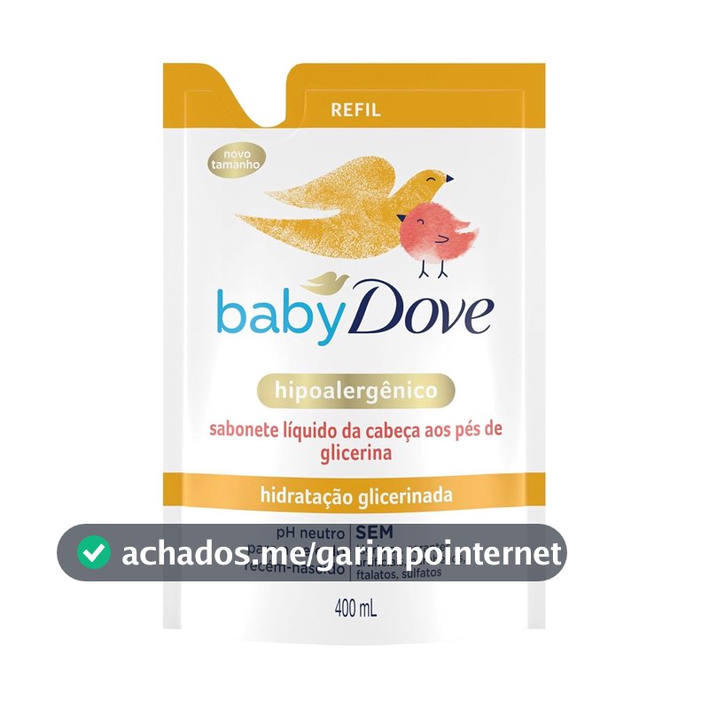 Dove Baby Sabonete Líquido Hidratação Glicerinada da Cabeça aos Pés 400ml Refil