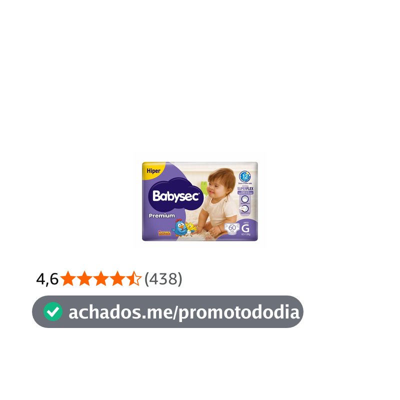 Babysec Fralda Premium Hiper G 60 Un