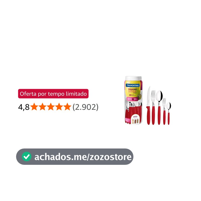 Tramontina FAQUEIRO INOX 30PC IPANEMA VERMELHO