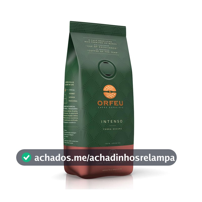 Orfeu Café Intenso em Grãos, 100% Arabica, Torra Escura, 250g
