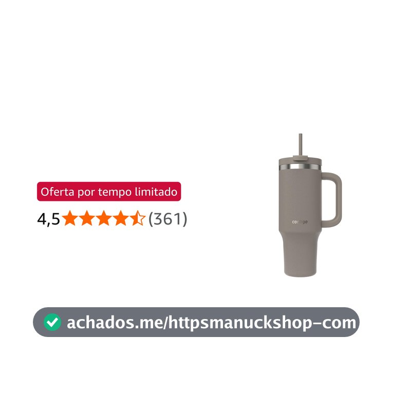 Copo Térmico com Canudo Streeterville 1,18L - Cinza