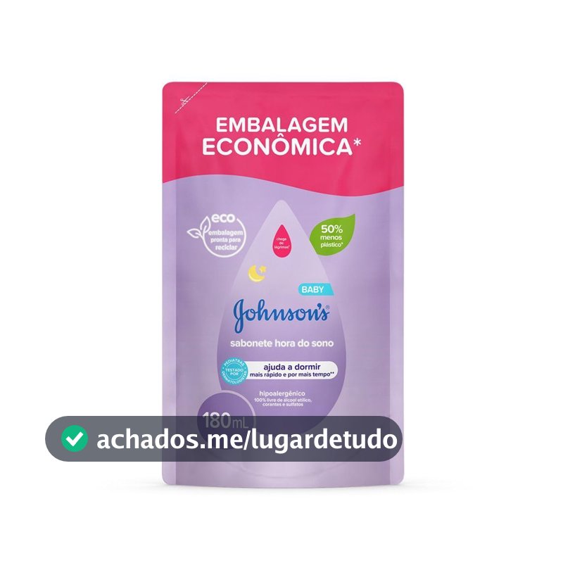 Sabonete Líquido Johnson's Baby Hora do Sono, Lavanda, Refil, 180ml