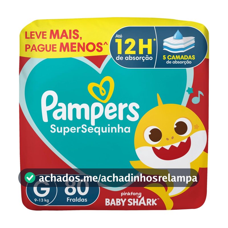 Fralda Pampers Supersequinha Tamanho G 80 Unidades