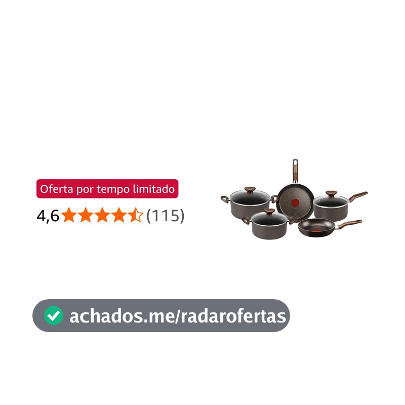Jogo de Panelas Rochedo Expert Chocolate 5 peças
