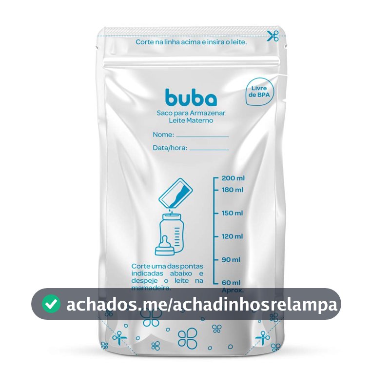 Saco para Armazenar Leite Materno Buba, Branco