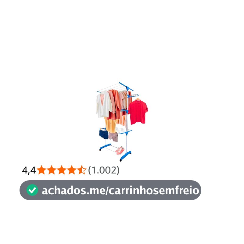 Varal De Roupas Vertical 3 Andares De Chão Dobrável Portátil - VARI TUDO