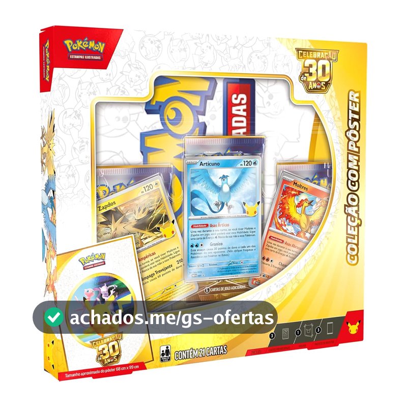 Pokémon TCG, Celebração de 30 anos – Box Pokémon Coleção com Pôster