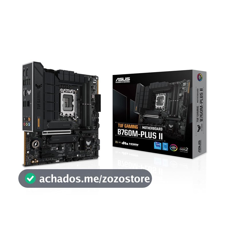 Placa Mãe Asus TUF Gaming B760M-PLUS II, Chipset B760, Intel LGA 1700, mATX, DDR5, 90MB1HD0-M0EAY0